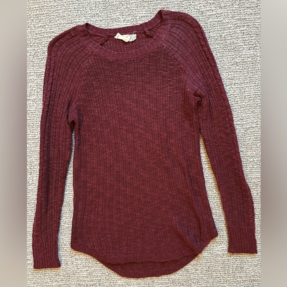 PINK REPUBLIC Burgundy Crew Neck Sweater